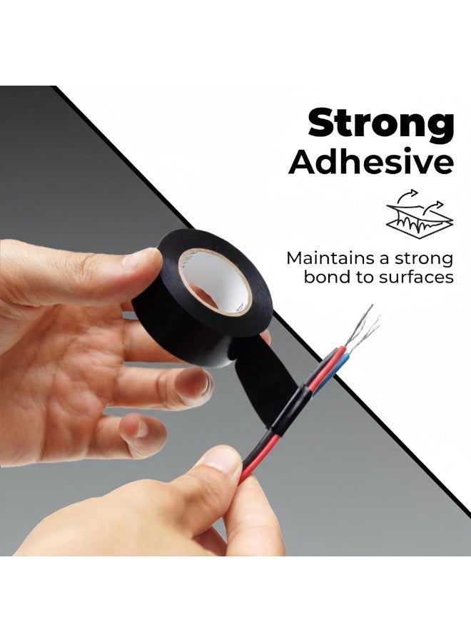 Electrical Tape - 7mil Thick, Heavy-Duty, Flame-Retardant, Heat & Weather Resistant, 3/4" x 60', Rated Up to 600V for Electrical Insulation and Protection - Image 4